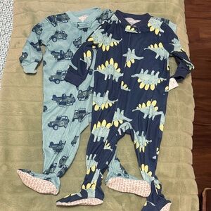 Carter’s Set - Dinosaur and Car Print One Piece Pajamas